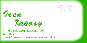 iren kaposy business card