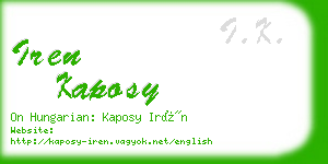 iren kaposy business card